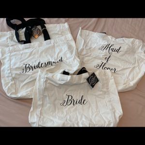 Bride and bridal party reusable totes